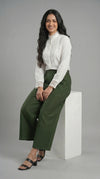Desk To Dinner Barrel Pant Olive Green