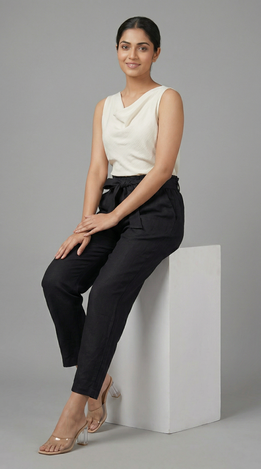 Desk to Dinner Soft-Belted Straight Pant Black