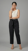 Desk to Dinner Soft-Belted Straight Pant Black