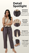 Desk to Dinner Soft-Belted Straight Pant Grey