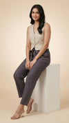 Desk to Dinner Soft-Belted Straight Pant Grey