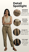 Desk to Dinner Soft-Belted Straight Pant Khaki