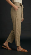 Desk to Dinner Soft-Belted Straight Pant Khaki