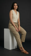 Desk to Dinner Soft-Belted Straight Pant Khaki