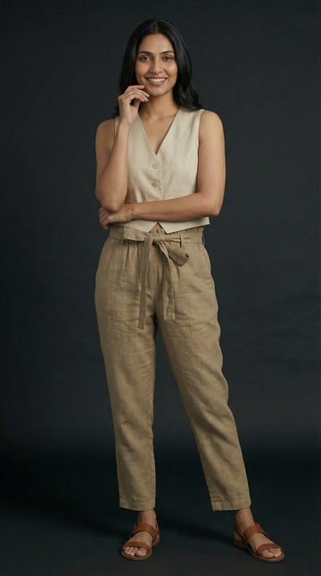 Desk to Dinner Soft-Belted Straight Pant Khaki