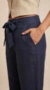 Desk to Dinner Soft-Belted Straight Pant Navy