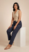 Desk to Dinner Soft-Belted Straight Pant Navy