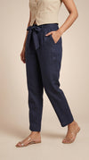 Desk to Dinner Soft-Belted Straight Pant Navy