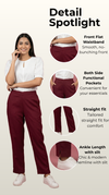 Essential Straight Pant Wine Maroon