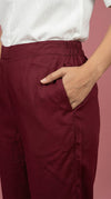 Essential Straight Pant Wine Maroon