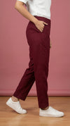 Essential Straight Pant Wine Maroon