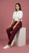 Essential Straight Pant Wine Maroon