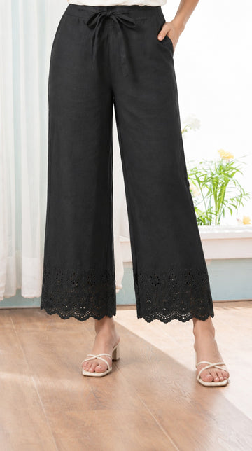 Modern Ethnic Hakoba Pant Black