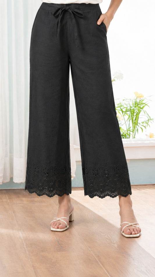 Modern Ethnic Hakoba Pant Black