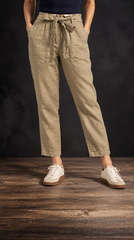 Desk to Dinner Soft-Belted Straight Pant Khaki