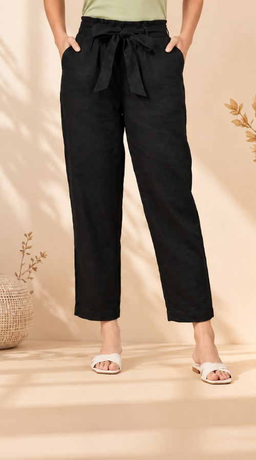 Desk to Dinner Soft-Belted Straight Pant Black