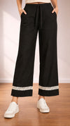 Modern Ethnic Laced Pant Black