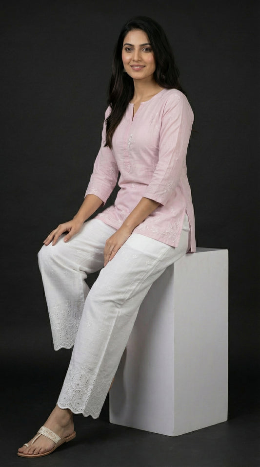 Modern Ethnic Hakoba Pant White