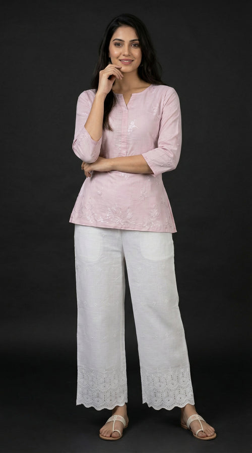Modern Ethnic Hakoba Pant White