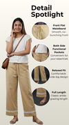 Modern Ethnic Laced Pant Khaki