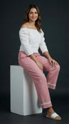 Modern Ethnic Laced Pant Pink