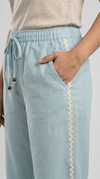Weekend Relaxed Fit Lace Pant Blue