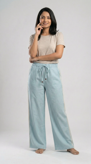 Weekend Relaxed Fit Lace Pant Blue