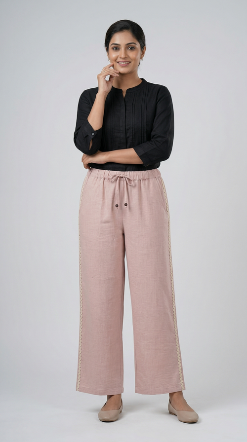 Weekend Relaxed Fit Lace Pant Pink