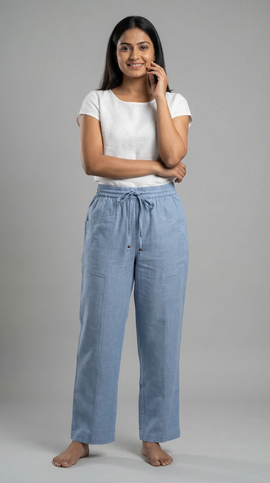 Weekend Relaxed Fit Pocketed Pant Blue