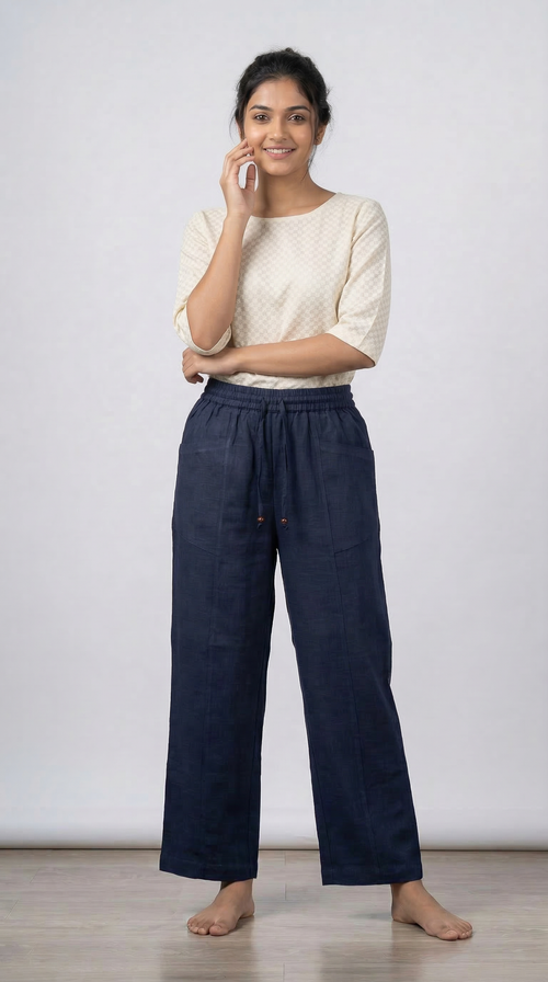 Weekend Relaxed Fit Pocketed Pant Navy