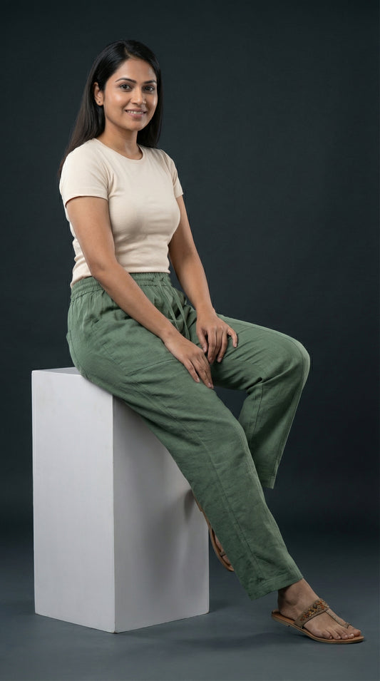Weekend Relaxed Fit Pocketed Pant Olive Green