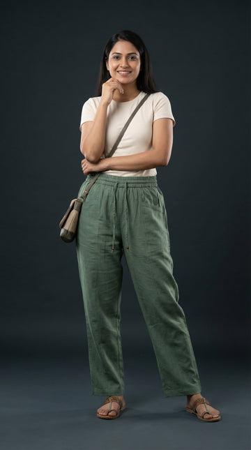 Weekend Relaxed Fit Pocketed Pant Olive Green