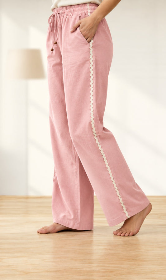 Weekend Relaxed Fit Lace Pant Pink